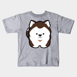 Husky Puppy Drk Brown Kids T-Shirt